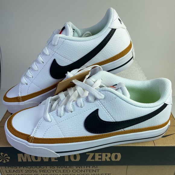 Nike Shoes - WMNS Nike Court Legacy NN Size 6 White/Black-Desert Ochre